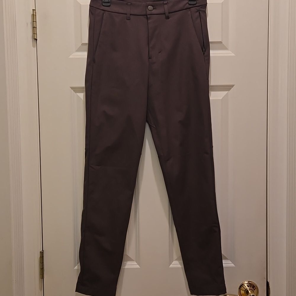 Lululemon Commission Pant Slim Warpstreme Men’s 28 Dark Olive Green Chino ABC